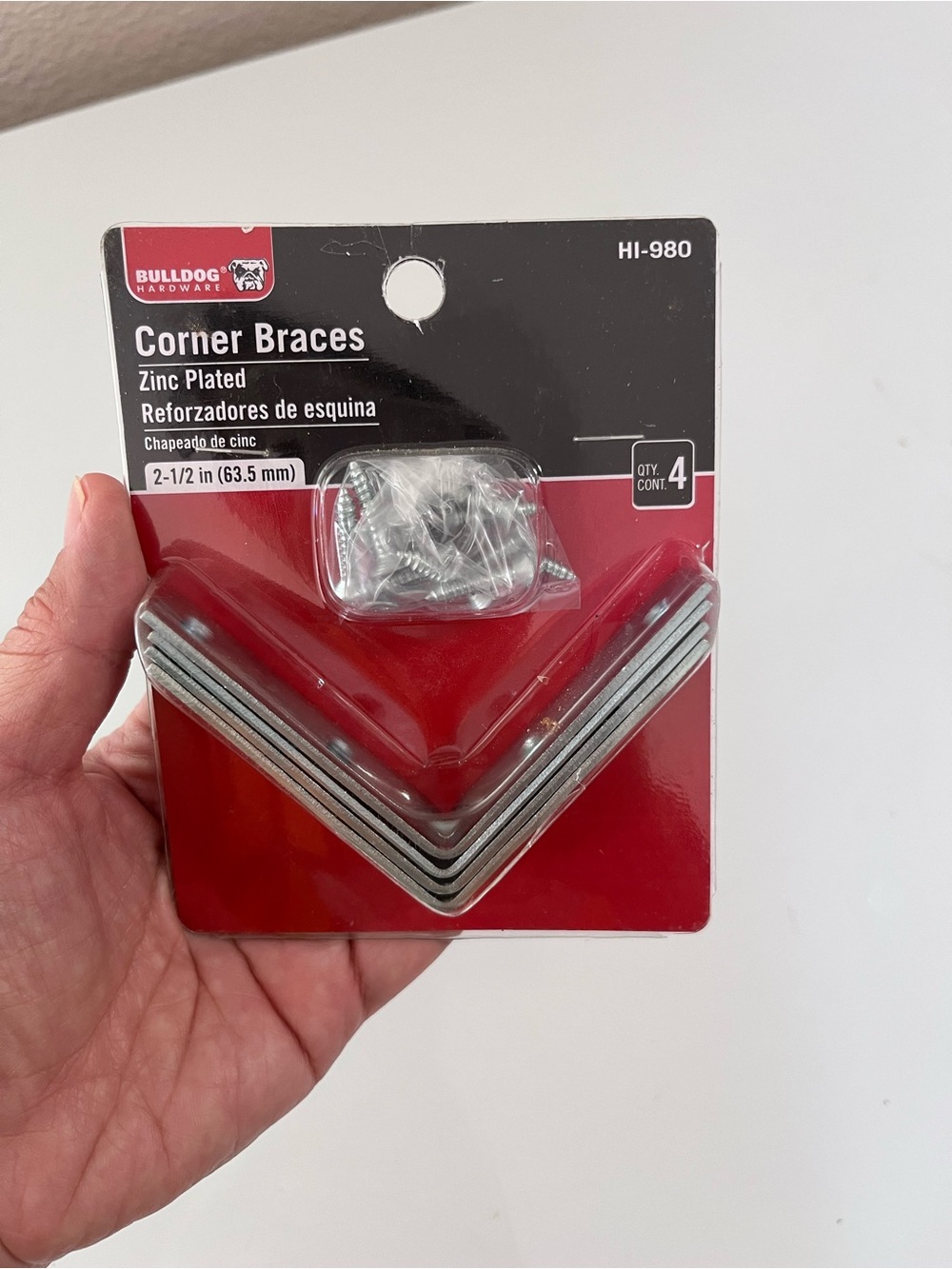 Bulldog Hardware Corner Braces Zinc Plated 4pcs